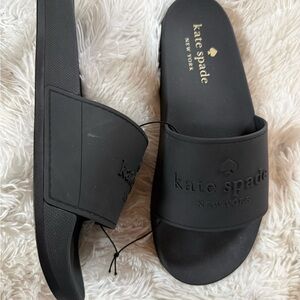 Kate Spade Black Logo Slides